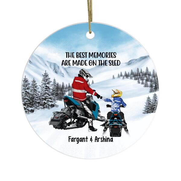 Personalized Snowmobiling Ornament for Snowmobile Enthusiasts - Ideal for Parents and Kids