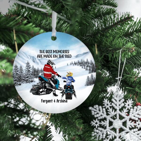 Personalized Snowmobiling Ornament for Snowmobile Enthusiasts - Ideal for Parents and Kids