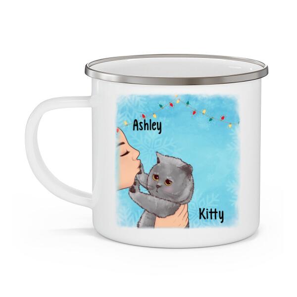 Personalized Mug, Cat No Kisses, Christmas Gift for Cat Lovers