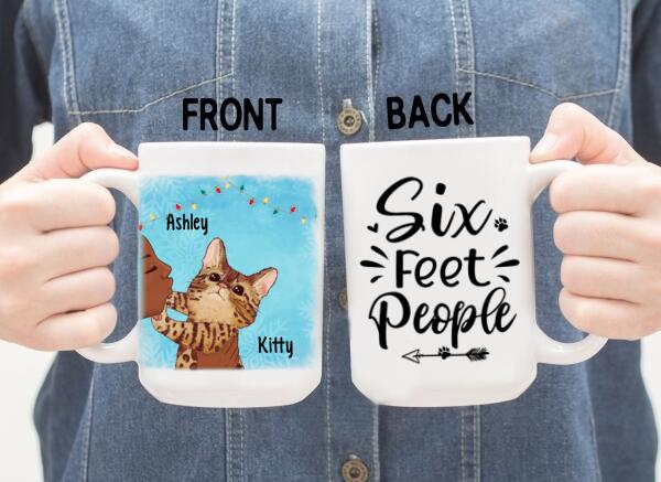 Personalized Mug, Cat No Kisses, Christmas Gift for Cat Lovers