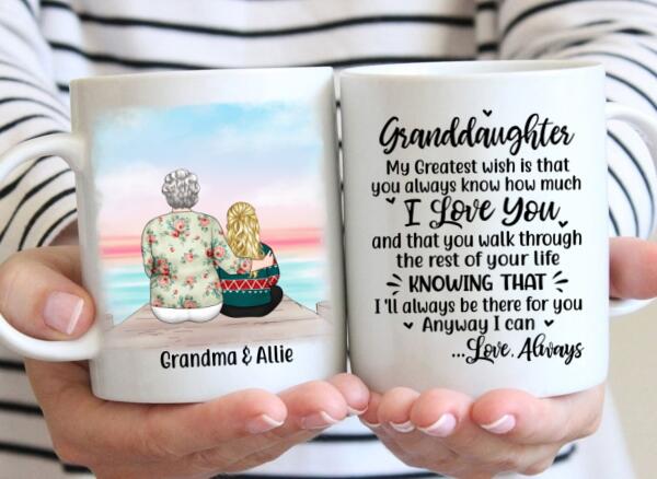 To My Granddaughter From Grandma - Personalized Gifts Custom Mug For Grandma For Granddaughter