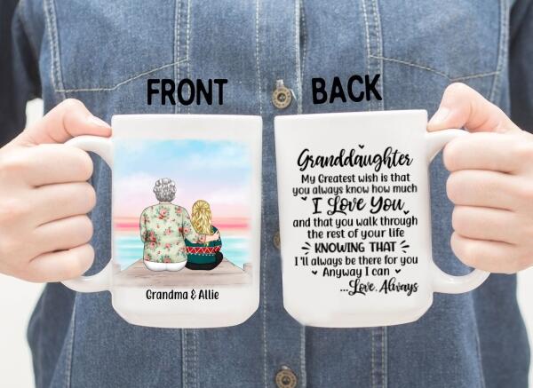 To My Granddaughter From Grandma - Personalized Gifts Custom Mug For Grandma For Granddaughter