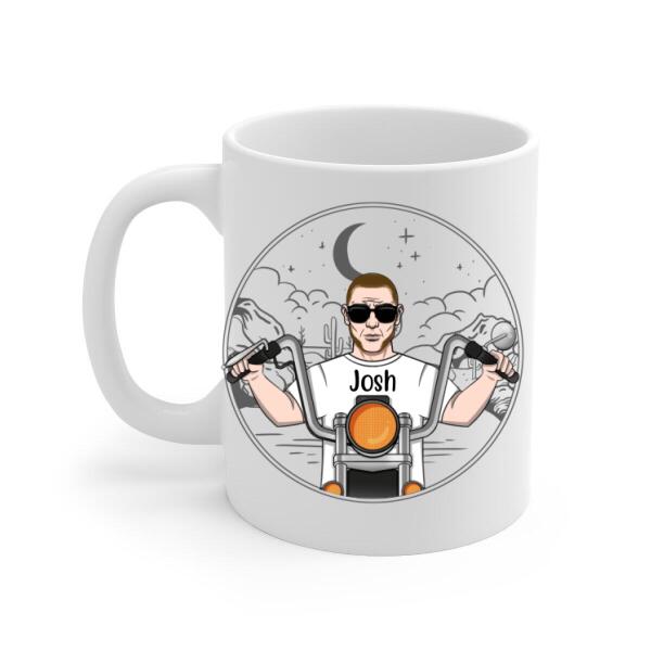 Personalized Mug, Old Man Biker, Custom Gifts For Motorcycle Lovers