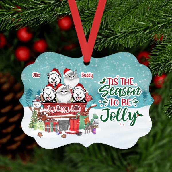 Personalized Ornament, Up To 5 Pets, Tis The Season To Be Jolly, Christmas Gift For Gardening Lovers, Cat Lovers, Dog Lovers