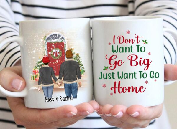 Personalized Mug, All Hearts Come Home For Christmas, Couple Holding Hands, Christmas Gift For Couples