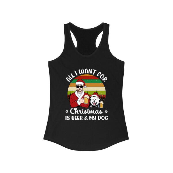 Personalized Shirt, All I Want For Christmas Is Beer & My Dogs, Christmas Gift For Beer And Dog Lovers