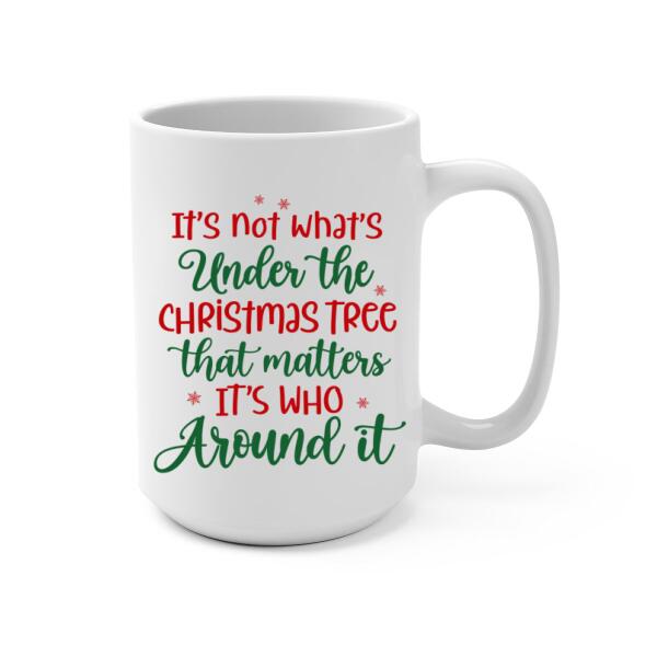 Personalized Mug, It's Not What's Under The Christmas Tree That Matters, Christmas Family With Pets, Christmas Gift For Family And Friends