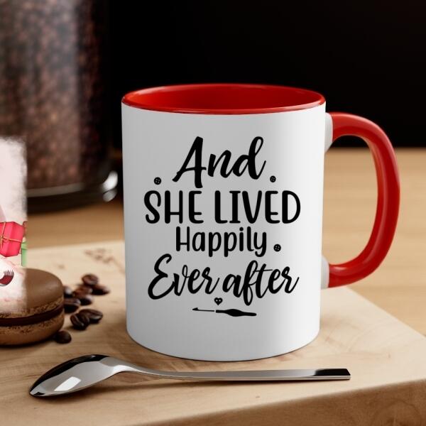 Grandma Crocheting and She Lived Happily Ever After - Personalized Gifts Custom Mug for Grandma