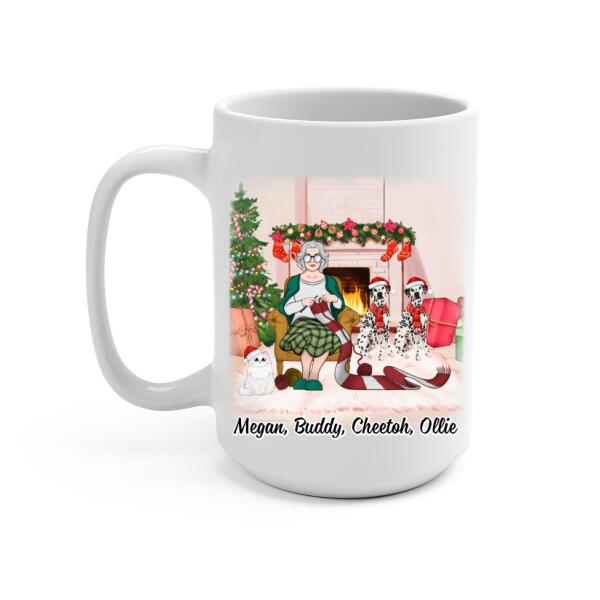 Personalized Mug, Up To 3 Pets, Crocheting Partners For Life, Chirtsmas Gift For Crocheting Lovers, Dog Lovers, Cat Lovers