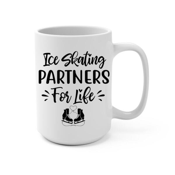 Personalized Ceramic Mug, Ice Skating Partners for Life, Gift for Ice Skating Couple