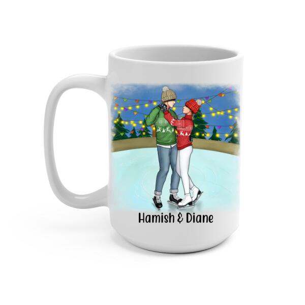 Personalized Ceramic Mug, Ice Skating Partners for Life, Gift for Ice Skating Couple