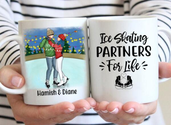 Personalized Ceramic Mug, Ice Skating Partners for Life, Gift for Ice Skating Couple