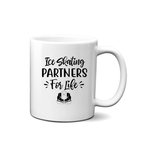 Personalized Ceramic Mug, Ice Skating Partners for Life, Gift for Ice Skating Couple