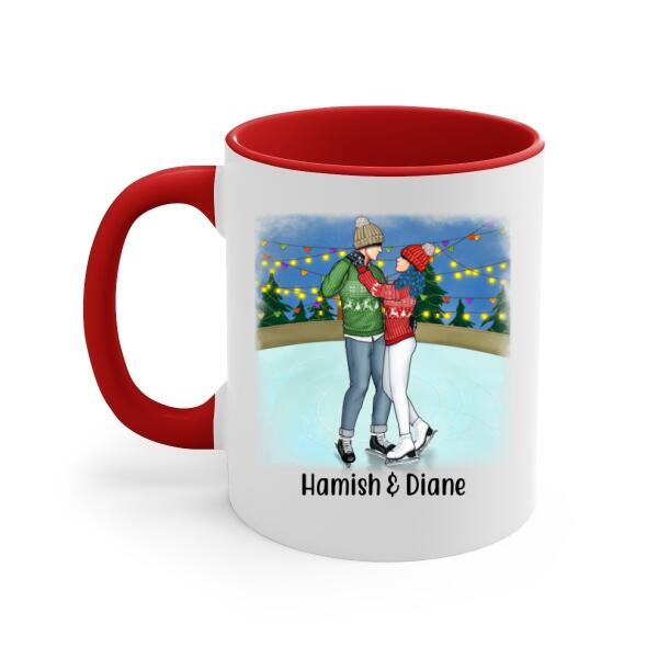 Personalized Ceramic Mug, Ice Skating Partners for Life, Gift for Ice Skating Couple