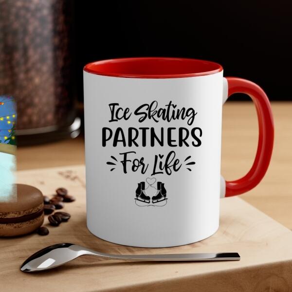 Personalized Ceramic Mug, Ice Skating Partners for Life, Gift for Ice Skating Couple