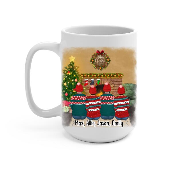 Personalized Mug, Up To 4 People, Brothers And Sisters Forever Linked Together, Christmas Gift For Family