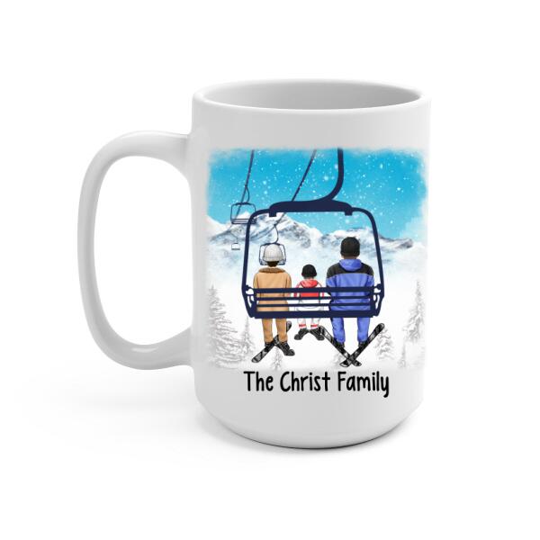 Personalized Mug, Ski Lift Family, Gift For Winter And Ski Lift Lovers