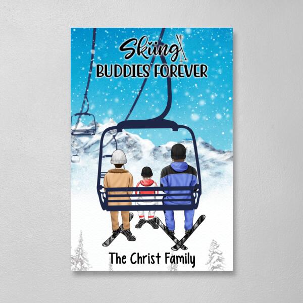 Personalized Canvas, Ski Lift Family, Gift For Winter And Ski Lift Lovers