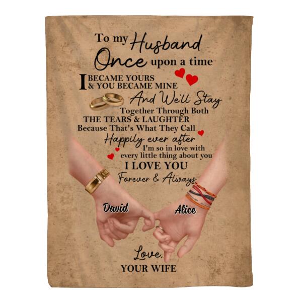 Personalized Blanket, To My Wife, To My Husband, Holding Hands Couple Gift, Gift For Her, Gift For Him