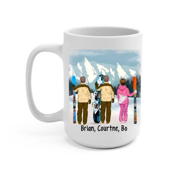 Personalized Mug, Snowboarding and Skiing Friends, Gift For Snowboard And Ski Lovers