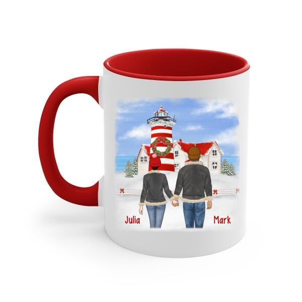 Personalized Mug, Christmas Is Wherever With You, Christmas Gift For Husband, Wife, Couple