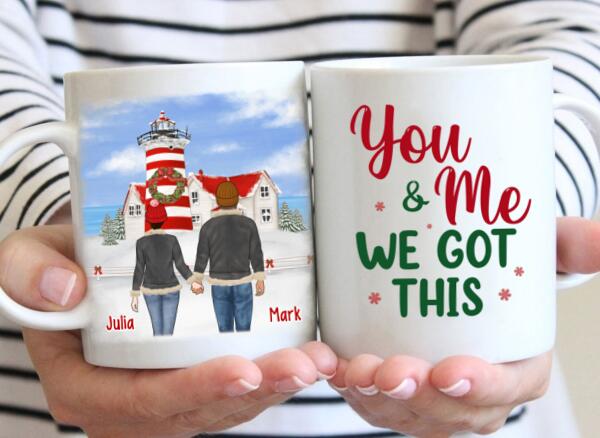 Personalized Mug, Christmas Is Wherever With You, Christmas Gift For Husband, Wife, Couple