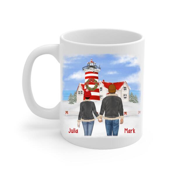 Personalized Mug, Christmas Is Wherever With You, Christmas Gift For Husband, Wife, Couple