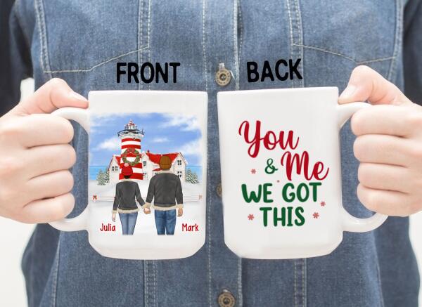 Personalized Mug, Christmas Is Wherever With You, Christmas Gift For Husband, Wife, Couple