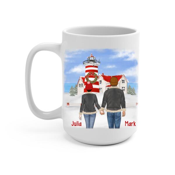 Personalized Mug, Christmas Is Wherever With You, Christmas Gift For Husband, Wife, Couple