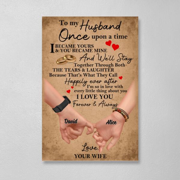 To My Husband Once Upon a Time - Personalized Gifts Custom Canvas Anniversary