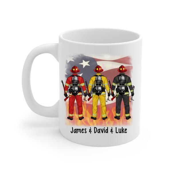 Personalized Mug, Best Friends For Life - Firefighter Couple And Friends, Gift For Firefighters