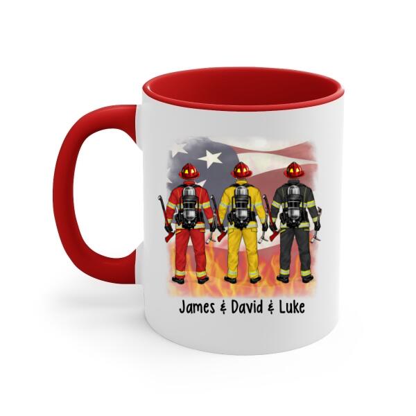 Personalized Mug, Best Friends For Life - Firefighter Couple And Friends, Gift For Firefighters