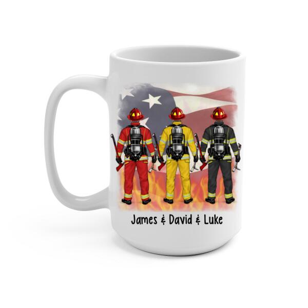 Personalized Mug, Best Friends For Life - Firefighter Couple And Friends, Gift For Firefighters