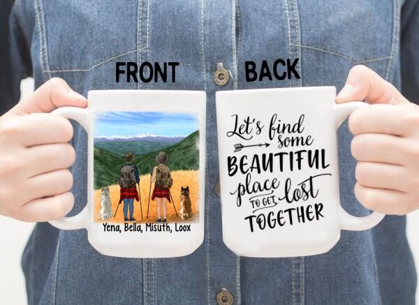 Personalized Mug, Hiking Women - Hiking Partners For Life, Gift For Hikers