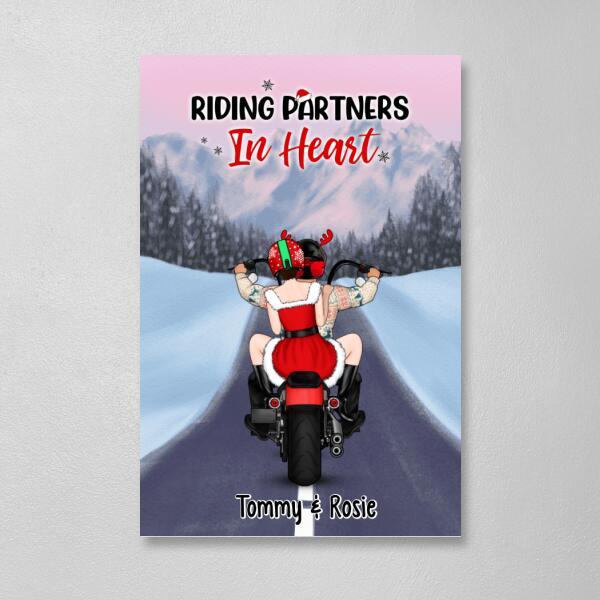 Personalized Canvas/Poster, Motorcycle Couple, Christmas Gift For Motorcycle Lovers