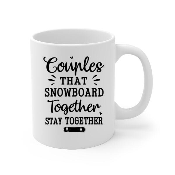 Personalized Mug, Snowboarding Partners For Life, Couple & Friends, Gift For Snowboarders