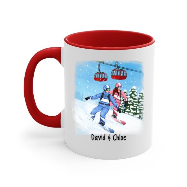 Personalized Mug, Snowboarding Partners For Life, Couple & Friends, Gift For Snowboarders