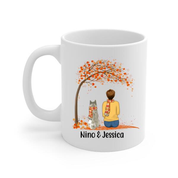 Personalized Mug, Just A Girl Who Loves Fall And Dogs, Fall Gift For Dog Lovers