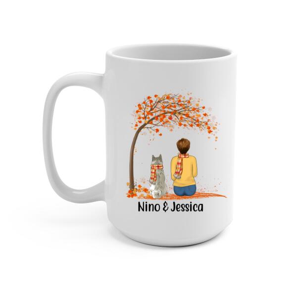 Personalized Mug, Just A Girl Who Loves Fall And Dogs, Fall Gift For Dog Lovers