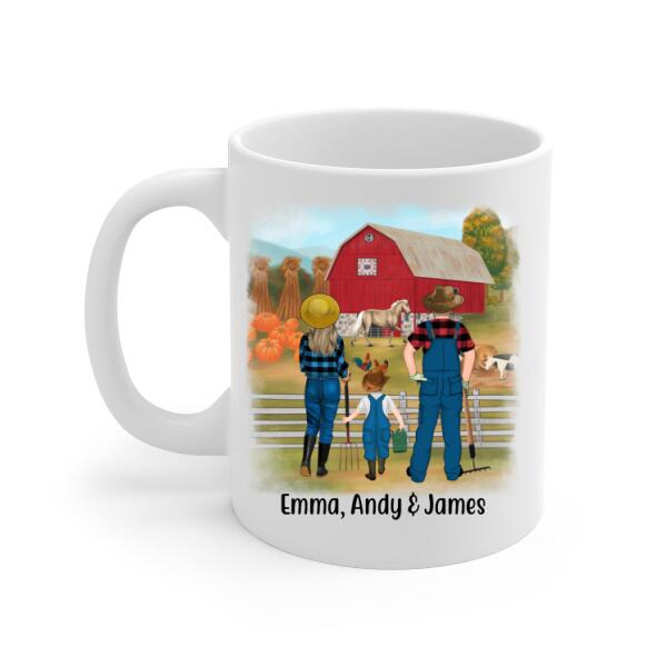 Personalized Mug, Farming Family Harvest In The Fall, Gift For Farmers