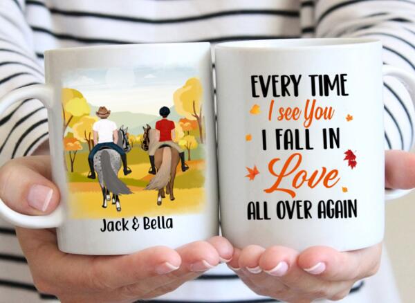 Personalized Mug, Fall Horseback Riding Partners, Gifts For Horse Riding Lovers