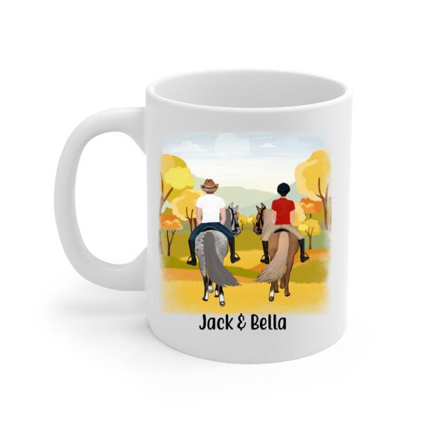 Personalized Mug, Fall Horseback Riding Partners, Gifts For Horse Riding Lovers