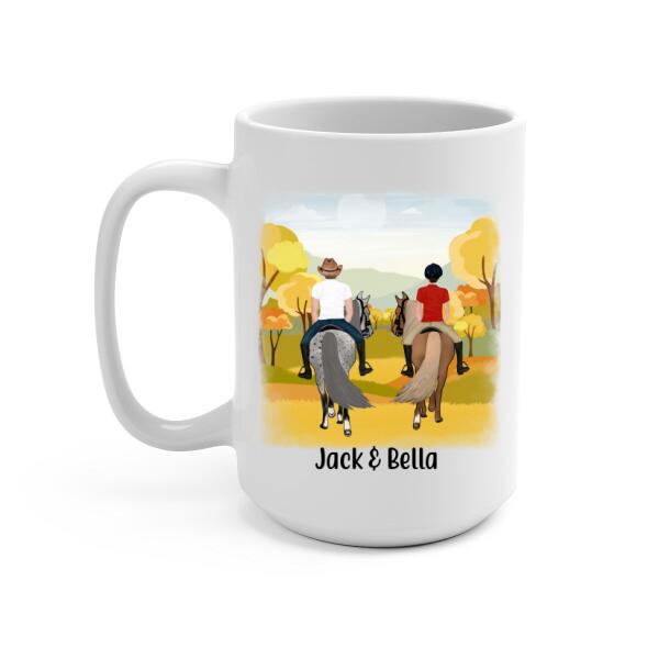 Personalized Mug, Fall Horseback Riding Partners, Gifts For Horse Riding Lovers