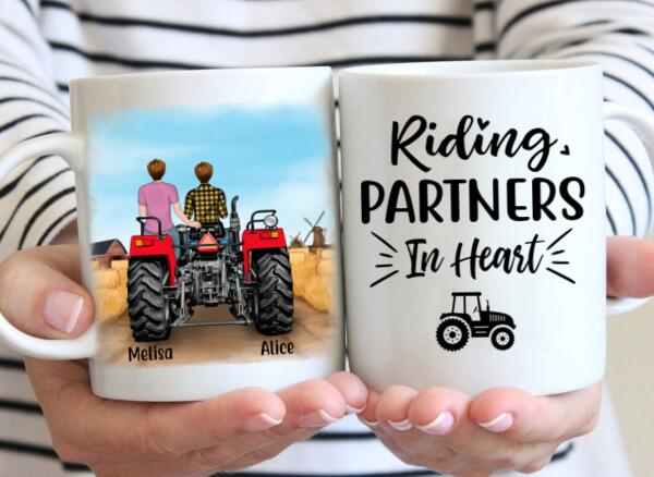 Personalized Mug, Tractor Driving Couple, Farming Partner For Life, Gift For Farmers, Gift For Farming Lovers