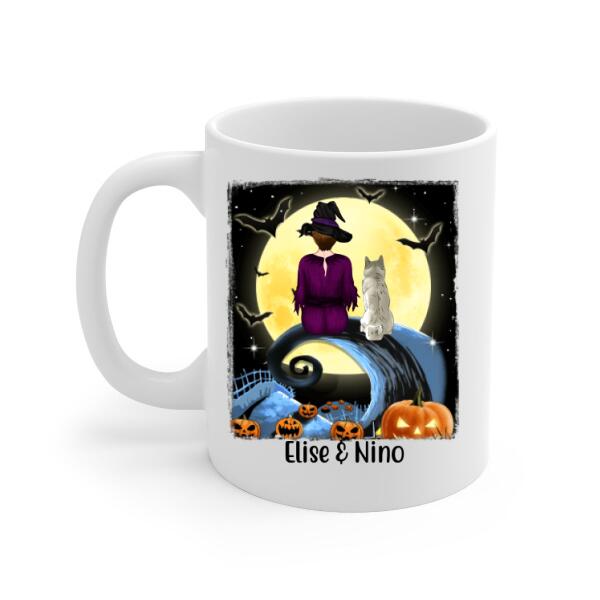 Dog Mom By Day, Witch By Night - Halloween Personalized Gifts Custom Mug For Dog Mom