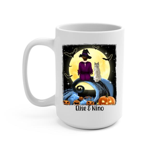 Dog Mom By Day, Witch By Night - Halloween Personalized Gifts Custom Mug For Dog Mom