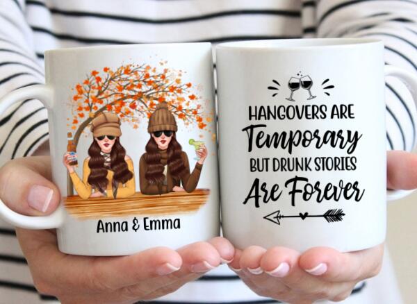 Personalized Mug, Drinking Besties, Best Friend Forever - Fall Season Gift, Gift for Sisters, Best Friends