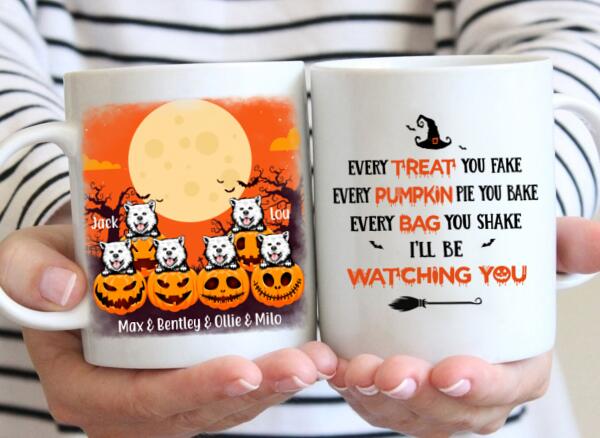 Personalized Mug, Up To 6 Pets, Ready For Halloween, Gift For Dog Lovers, Cat Lovers