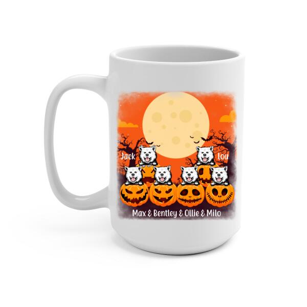 Personalized Mug, Up To 6 Pets, Ready For Halloween, Gift For Dog Lovers, Cat Lovers