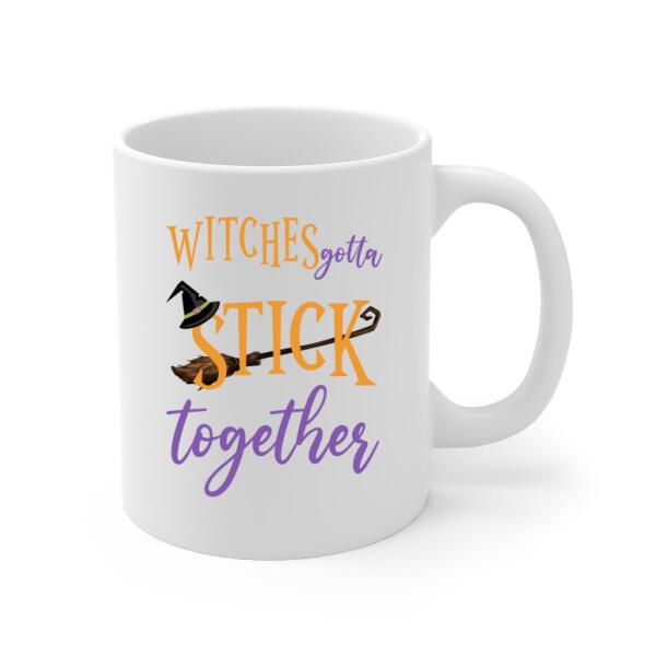 Personalized Mug, Wicked Witches Feet, Witches Gotta Stick Together, Gifts For Halloween Family